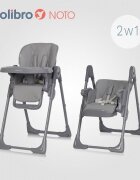 Colibro Scaun de masa multifunctional 2 in 1 pliabil reglabil pe inaltime cu Centura de siguranta si 2 tavite de servire Noto Onyx