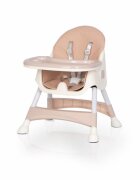 Colibro Scaun de masa multifunctional 4 in 1 Pliabil cu Cos de depozitare cu ham de siguranta Tavita dubla detasabila 70 x 56 x 92 cm greutate 3.8 kg Picolo Crystal Pink