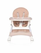 Colibro Scaun de masa multifunctional 4 in 1 Pliabil cu Cos de depozitare cu ham de siguranta Tavita dubla detasabila 70 x 56 x 92 cm greutate 3.8 kg Picolo Crystal Pink