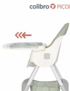 Colibro Scaun de masa multifunctional 4 in 1 Pliabil cu Cos de depozitare cu ham de siguranta Tavita dubla detasabila 70 x 56 x 92 cm greutate 3.8 kg Picolo Dove