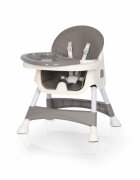 Colibro Scaun de masa multifunctional 4 in 1 Pliabil cu Cos de depozitare cu ham de siguranta Tavita dubla detasabila 70 x 56 x 92 cm greutate 3.8 kg Picolo Dove