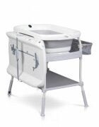Colibro Set de baie 2 in 1 cu Masuta de infasat si Cadita de baie Flip cu termometru inaltime reglabila doua roti cu frane dimensiune 105 x 84 x 58 cm