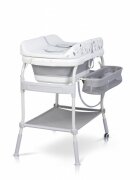 Colibro Set de baie 2 in 1 cu Masuta de infasat si Cadita de baie Flip cu termometru inaltime reglabila doua roti cu frane dimensiune 105 x 84 x 58 cm
