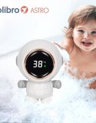Colibro Termometru 3 in 1 pentru baie camera si jucarie cu display LED model Cosmonaut cu brate mobile dimensiune 5.5 x 7 cm