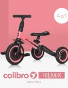 Colibro Tricicleta pentru copii Tremix Rose transformabila 4 in 1 Ride On cu scaun reglabil roti din cauciuc pana la 25 kg