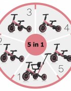 Colibro Tricicleta pentru copii Tremix Up Rose Ride On 5 in 1 transformabila cu maner scaun reglabil pe inaltime maner detasabil