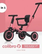 Colibro Tricicleta pentru copii Tremix Up Rose Ride On 5 in 1 transformabila cu maner scaun reglabil pe inaltime maner detasabil