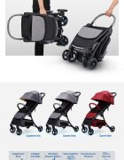 Combi Carucior cu pliere compacta si frana automata Japonia AuraStar Dark Grey