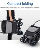 Combi Carucior cu pliere compacta si frana automata Japonia AuraStar Dark Grey