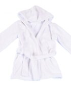 Confort Family Halat de baie cu gluga frotir bumbac alb 7-8 ani + manusa