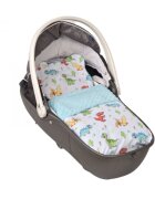 Confort Family Lenjerie 2 piese cosulet si landou model dinozauri si plus bleu