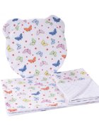 Confort Family Lenjerie 2 piese cosulet si landou model fluturasi si plus alb