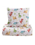 Confort Family Lenjerie 3 piese model Dinozauri + Protectie impermeabila patut 120x60 cm