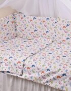 Confort Family Lenjerie 3 piese model Fluturasi + Protectie impermeabila patut 120x60 cm