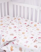 Confort Family Lenjerie 5 piese patut 120x60 cm bumbac model animalute si ciuperci