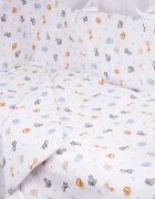 Confort Family Lenjerie 6 piese patut 120x60 cm bumbac model animalute safari