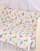Confort Family Lenjerie 6 piese patut 120x60 cm bumbac model Dinozauri