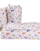 Confort Family Lenjerie 6 piese patut 120x60 cm bumbac model Fluturasi