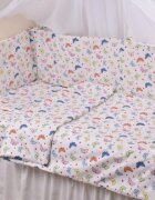 Confort Family Lenjerie 6 piese patut 120x60 cm bumbac model Fluturasi