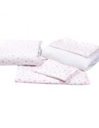 Confort Family Lenjerie 6 piese patut 120x60 cm bumbac model Stelute roz