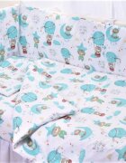 Confort Family Lenjerie 6 piese patut 120x60 cm bumbac model Ursuleti in balon