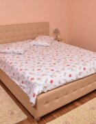 Confort Family Lenjerie din bumbac pentru pat dublu model flori de bumbac