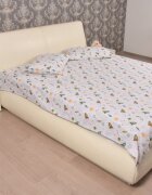 Confort Family Lenjerie din bumbac pentru pat dublu model rachete