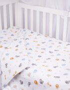 Confort Family Lenjerie patut cu 3 piese 120x60 cm din bumbac model Animalute safari