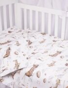 Confort Family Lenjerie patut cu 3 piese 120x60 cm din bumbac model Soldatei maro