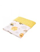 Confort Family Paturica din bumbac model albinute si plus minky galben 80x80 cm