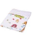 Confort Family Paturica din bumbac model caprioare si plus minky alb 80x80 cm