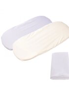 Confort Family Set 2 cearsafuri cosulet si landou 72x30 cm din bumbac crem alb + protectie impermeabila