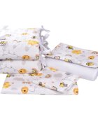 Confort Family Set complet 10 piese lenjerie aparatori babynest paturica model albinute patut 120x60 cm