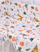 Confort Family Set complet 7 piese lenjerie si aparatori patut 120x60 cm din bumbac model animalute