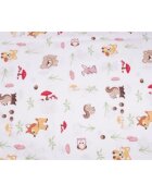 Confort Family Set complet 7 piese lenjerie si aparatori patut 120x60 cm din bumbac model animalute si ciuperci