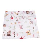 Confort Family Set complet 7 piese lenjerie si aparatori patut 120x60 cm din bumbac model animalute si ciuperci