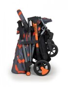 COSATTO Carucior pentru gemeni Woosh Double Charcoal Mr.Fox 0-22 kg cu husa de ploaie