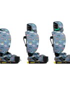 COSATTO Scaun auto pentru copii i-Size 76-150 cm On The Go Itchy Feet Sky cu sistem Isofix si Top-Tether pliere compacta geanta de transport
