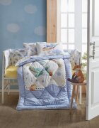 Cotton Box Lenjerie patut cu 6 piese Baby Ranforce Airplane Blue