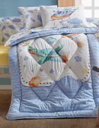 Cotton Box Lenjerie patut cu 6 piese Baby Ranforce Airplane Blue