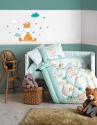 Cotton Box Lenjerie patut cu 6 piese Baby Ranforce Giraffe Green
