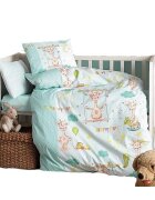 Cotton Box Lenjerie patut cu 6 piese Baby Ranforce Giraffe Green
