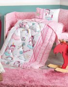 Cotton Box Lenjerie patut cu 6 piese Baby Ranforce Unicorn Pink