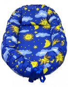 Croitoria Noastra Cuib bebe si salteluta de joaca cu perna slim Soarele si luna