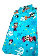 Croitoria Noastra Lenjerie de pat 3 piese cu cearceaf plapumioara si pernuta slim 120x60 cm Mickey turquise