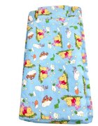 Croitoria Noastra Lenjerie de pat 3 piese cu cearceaf plapumioara si pernuta slim 120x60 cm Winnie pe albastru