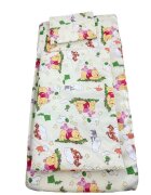 Croitoria Noastra Lenjerie de pat 3 piese cu cearceaf plapumioara si pernuta slim 120x60 cm Winnie pe galben