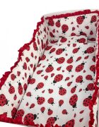Croitoria Noastra Lenjerie patut cu 5 piese Buburuze 120x60 cm