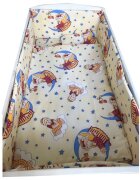 Croitoria Noastra Lenjerie patut cu 5 piese Bunica Ursulet galben 140x70 cm