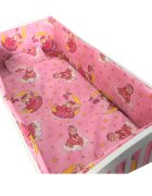 Croitoria Noastra Lenjerie patut cu 5 piese Bunica Ursulet roz 140x70 cm
